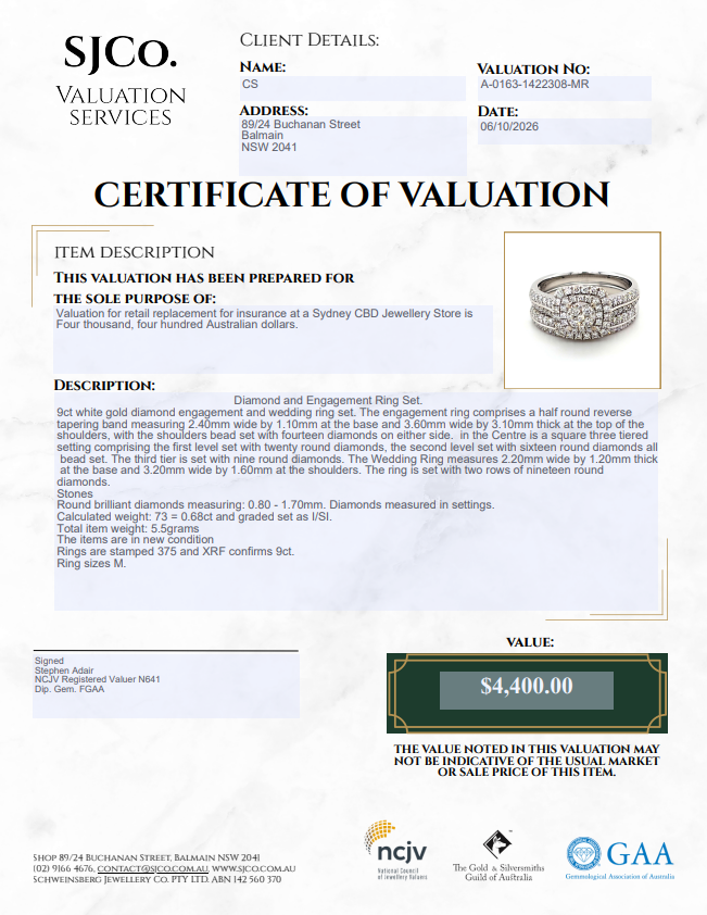 Ladies 9ct white Gold Diamond Ring – Total WEight 5.5 Grams – Ring Size M (MR)