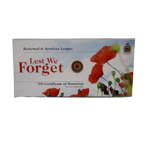 Royal Australian Mint 2012 Australian RSL Red Poppy Lest We Forget $2 Collectable Coin in Packet (MR)