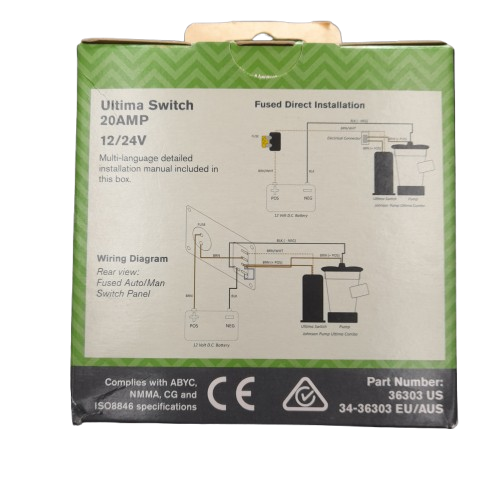 Johnson Pump Ultima Bilge Pump Switch 12/24V 20A (LN)