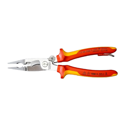 Knipex Combination Pliers, 200 mm Overall, Straight Tip, VDE/1000V (LN)
