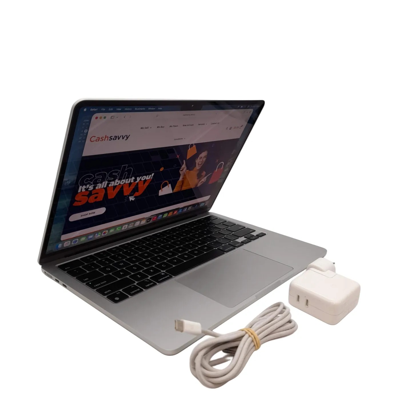 *Sold As Is – Whitening Through Screen LCD Damage* Apple MacBook Air A2681 M2 2022  8GB Memory 512GB SSD + Box + Charger (WR 1410412)