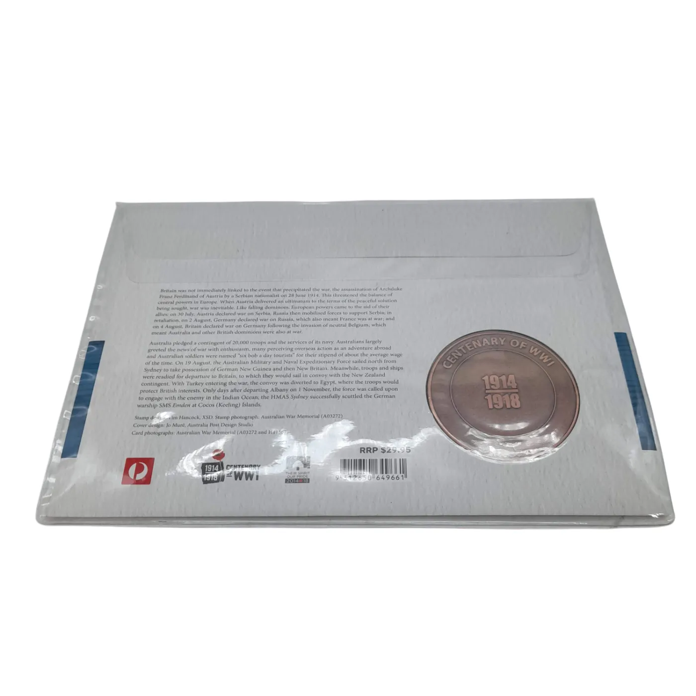 Troops Depart Collector’s Medallion and Stamp 1914-1918 Centenary of WW1 (WL 1385901)