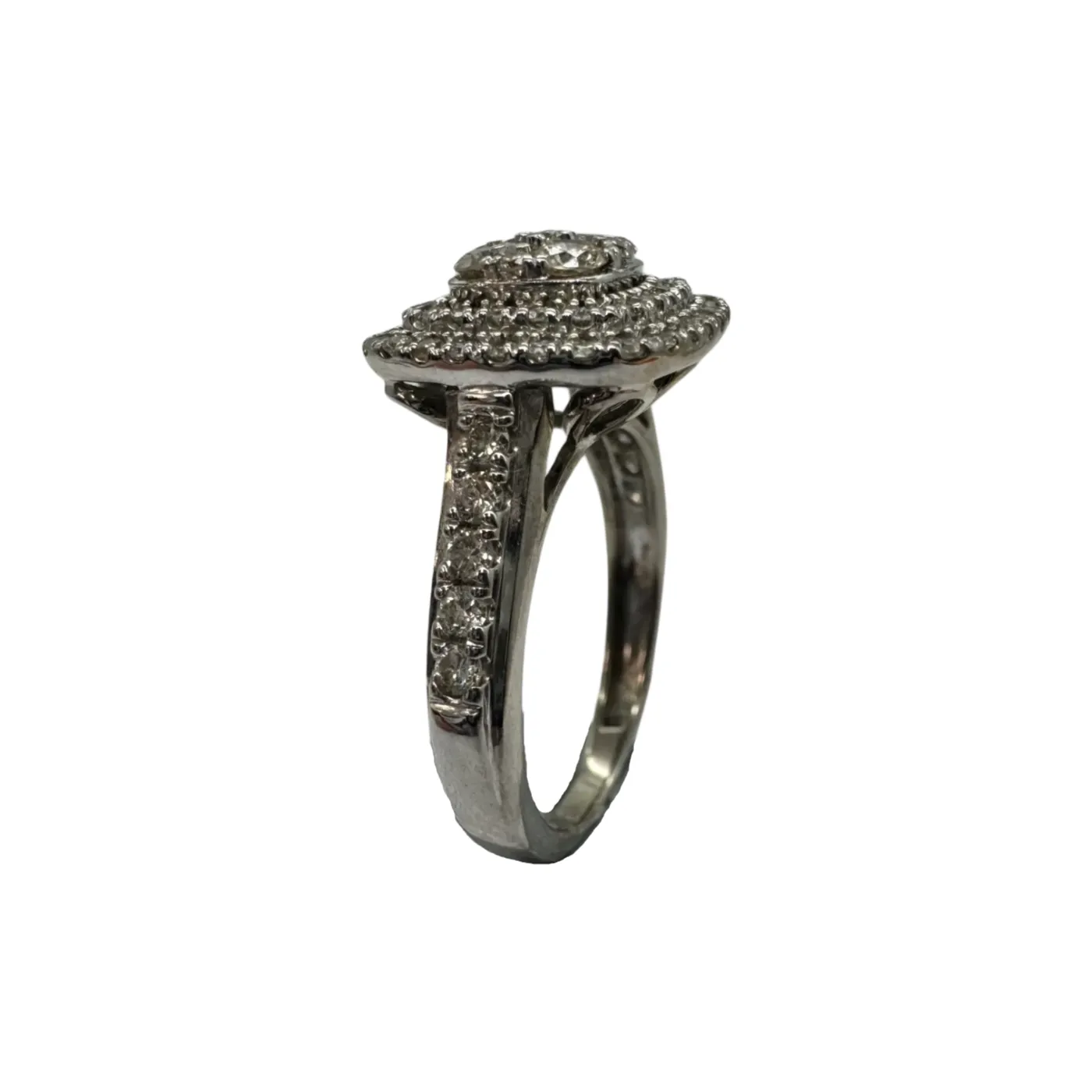 Ladies 9ct White Gold Diamond Cluster Ring 1.15ct TDW L 6 with Valuation – WL 1316051