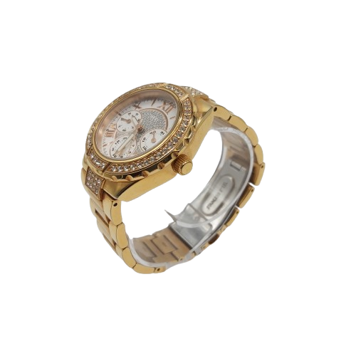 Ladies Viva W0111L3 Guess Watch Rose Gold/ White Very Good Condition (NA-1355442)