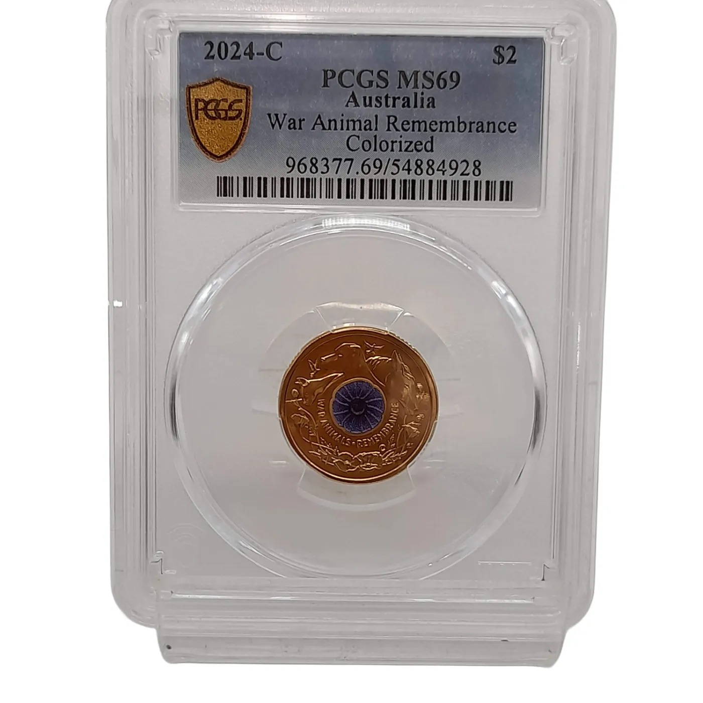 2024-C $2 War Animal Remembrance Colorized Coin PCGS MS69 (WL)
