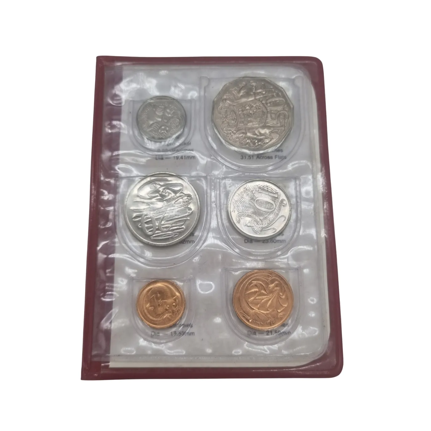 Royal Australian Mint: 1981 Wildlife Depicted On The Australian Coins *In Red Pouch Holder*