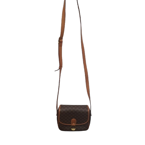 Celine Brown Macadam Canvas PVC Crossbody Bag (1434127) (MR)