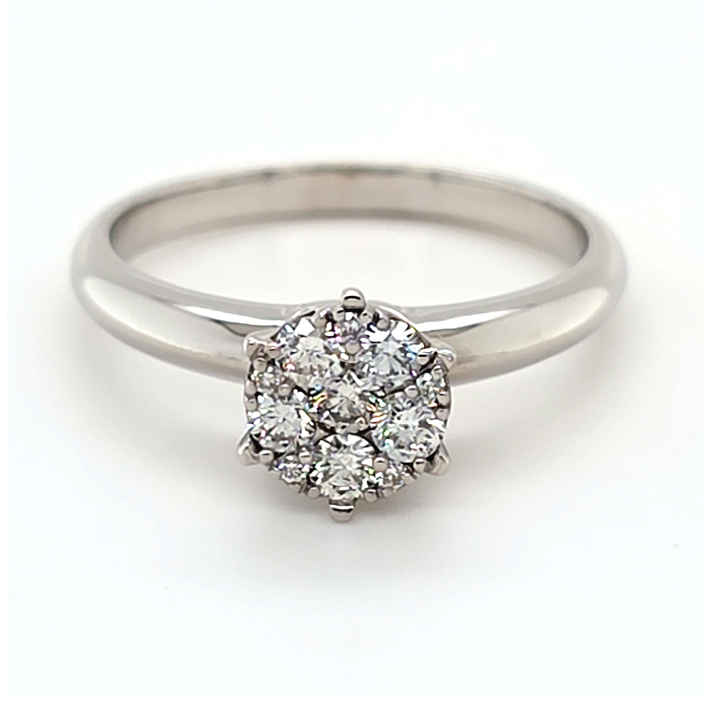 Ladies 9ct White Gold Diamond Ring – Ring Size U (MR1416699) With Valutation