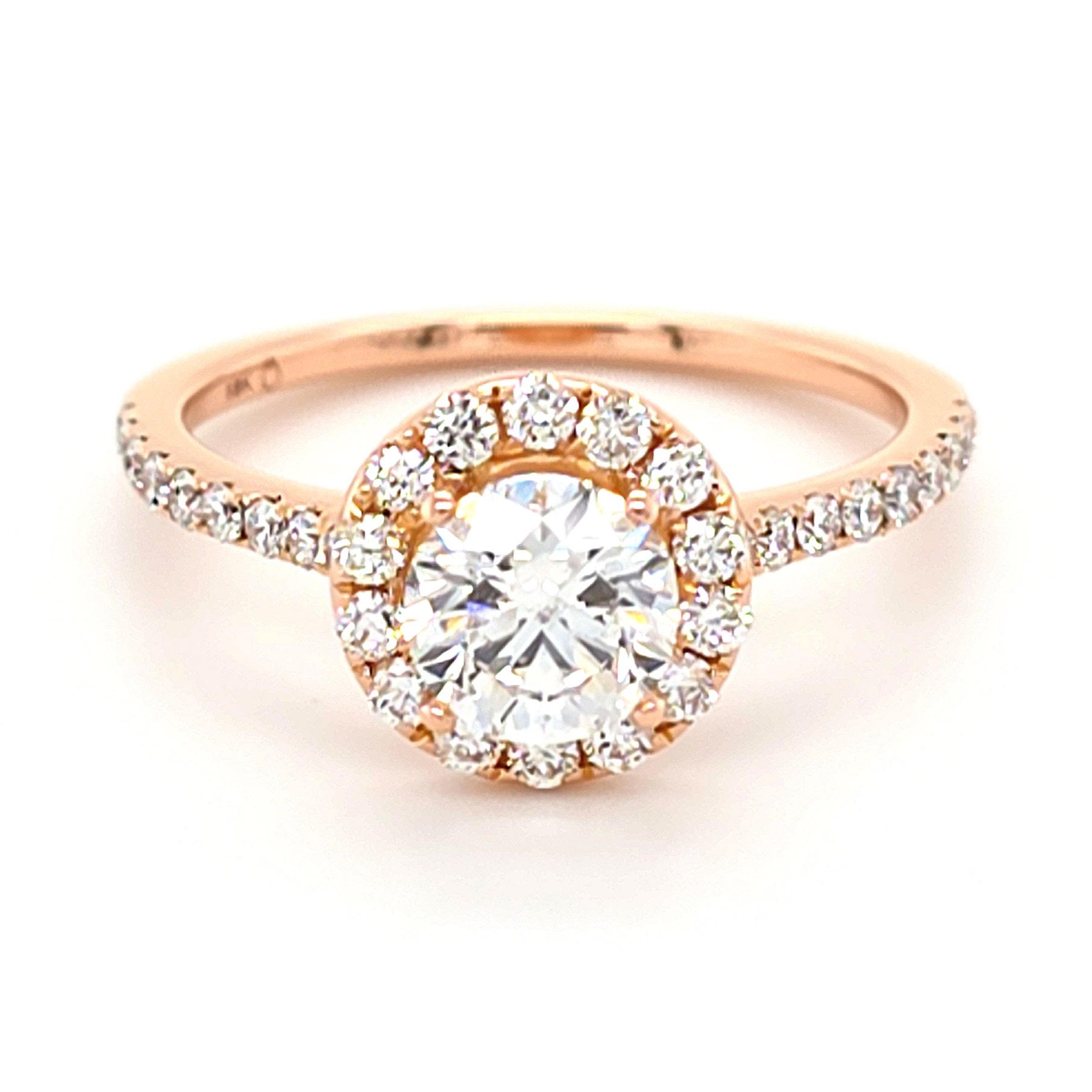 Ladies 18ct Rose Gold Diamond Ring – Total Weight – 2 Grams – Ring Size – K