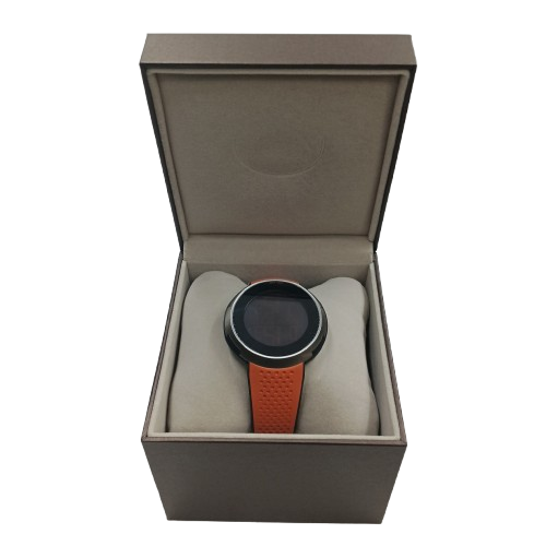 Gucci I-Gucci 114.1 Men’s Silver Watch with Orange Rubber Band (NA 136780)