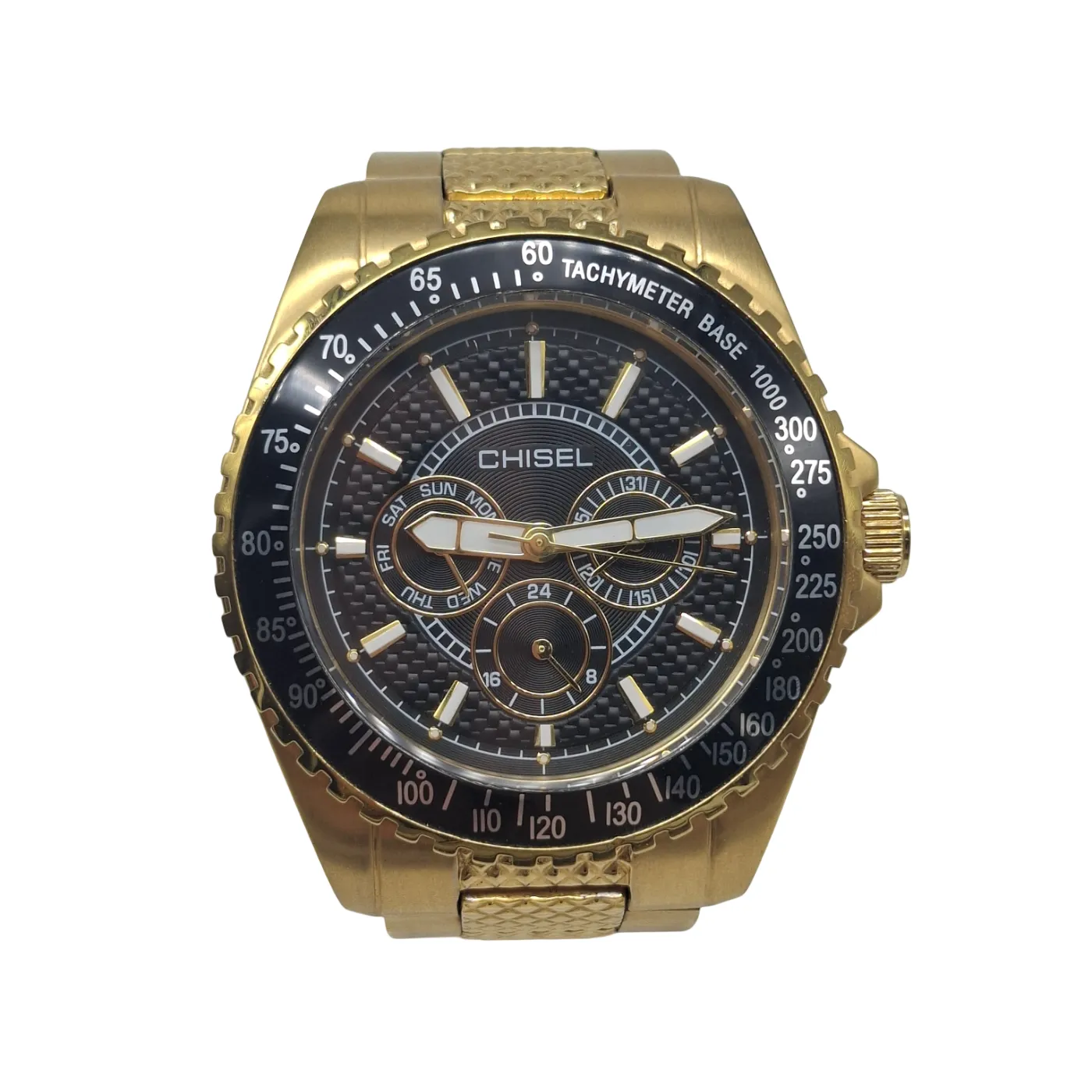 Chisel TACHYMETER Men’s Gold Watch with Steel Band (WR 1399893)