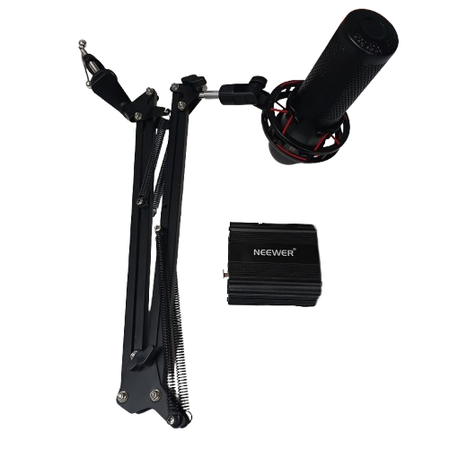HyperX ProCast Large Diaphragm Condenser Microphone + Neewer Power Supply (WR B945361)
