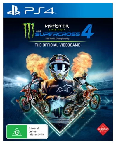 Sony Playstation 4 Monster Energy Supercross 4, Excellent Condition, With Case No Manual (CP 1343029)