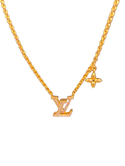 Louis Vuitton Necklace 7gms 48cms Yellow Gold LV Pendant (1418826) (NG)