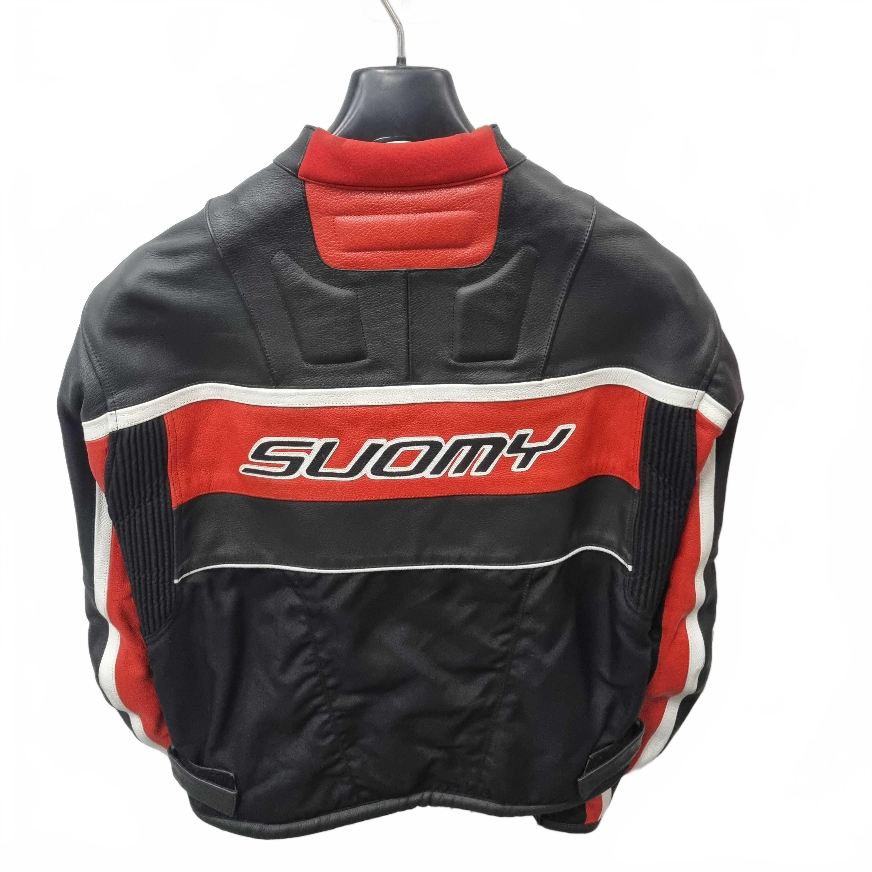Spyke Suomy Real Leather Motorbike Jacket Size 54 Red Black White (WR 1425390)