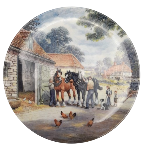 Royal Doulton At the Stables by Stan Mitchell Fine Bone China Bradex Collector’s Plate – Made in England