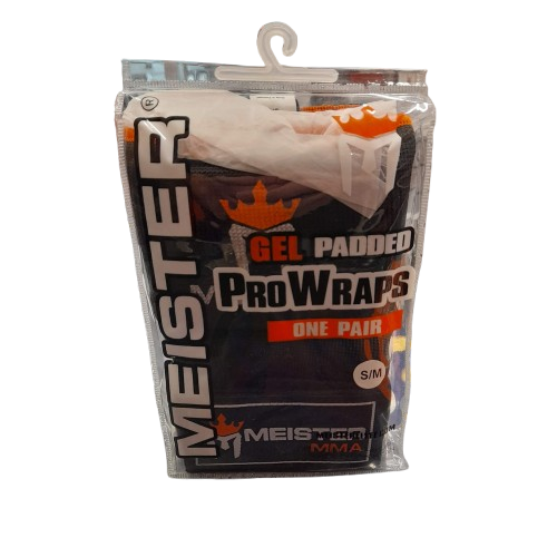 Meister Gel-Padded ProWraps Inner Hand Wrap Gloves Black/Orange S/M (GE)