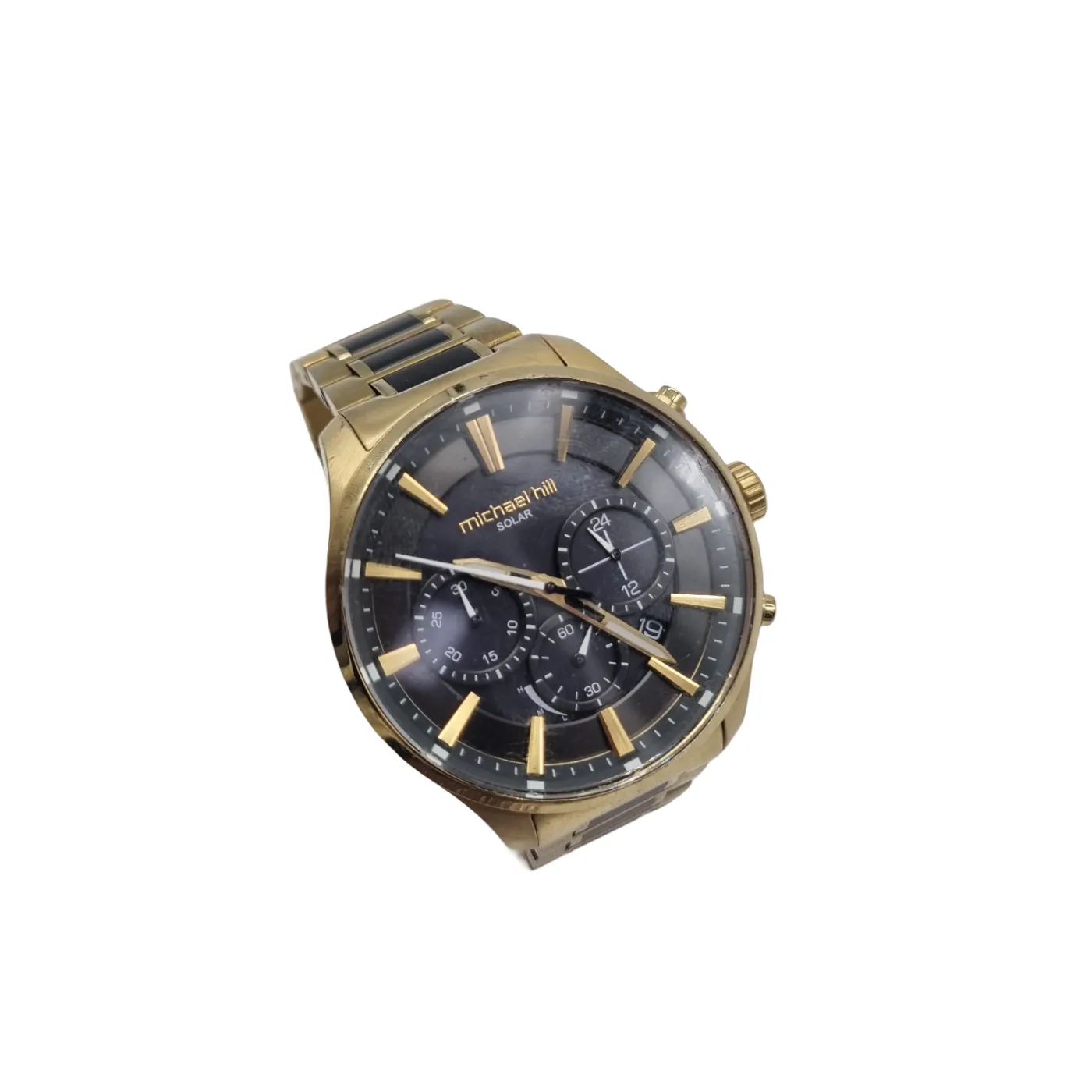Michael Hill 9735 Solar Powered Men’s Watch with Gold and Black Tone in Stainless Steel (WR 1363712)