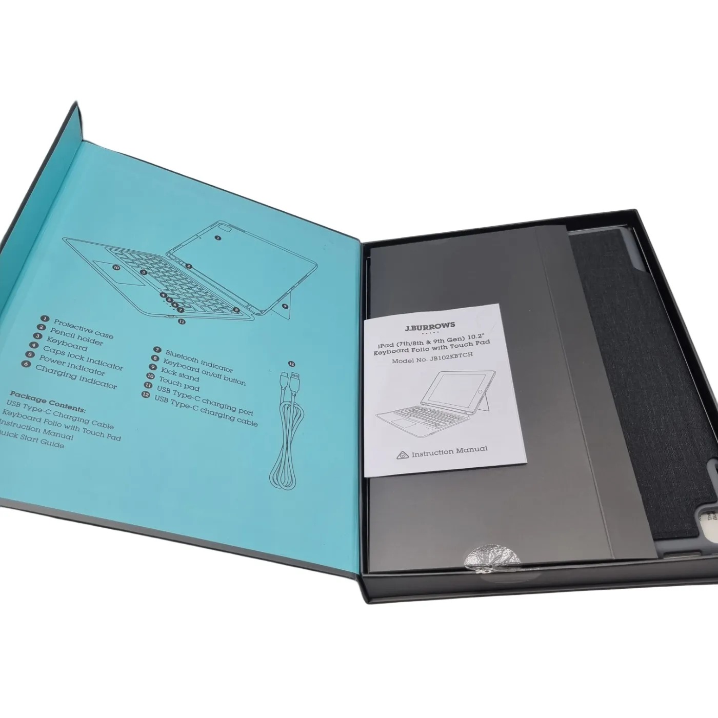 J Burrows Keyboard iPad Case JB102KBTCH (WR 1417424)