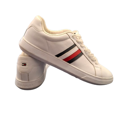 Tommy Hilfiger Mens Cupsole Leather Sneakers White US 10 (JN)