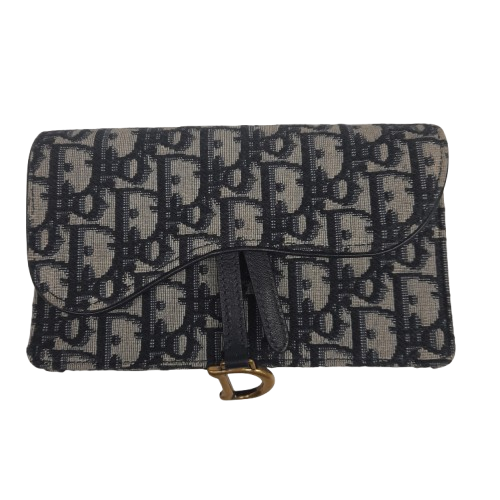 Christian Dior Oblique Saddle Belt Clutch Bag Blue (MR)