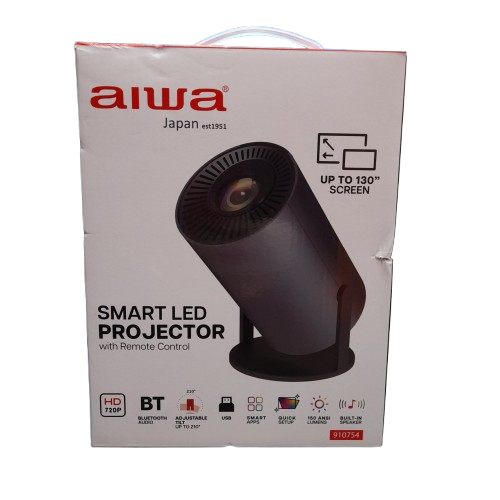 Aiwa AWPL31CG Smart LED Projector with Remote Control and Power Cable in Box Like New (JN)