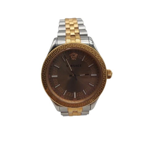 Ladies Versace Watch VEHU Silver/Rose Gold With Box