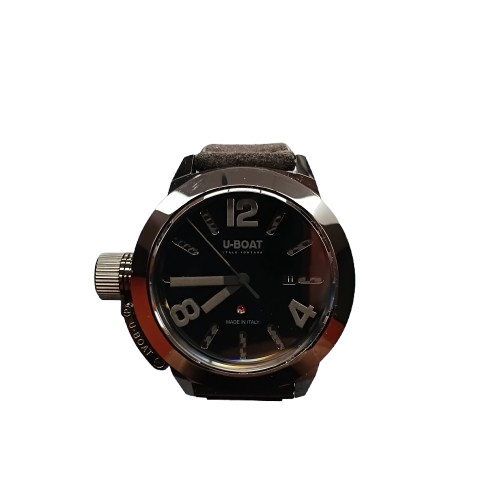 Mens Black U-Boat Watch 7337 With Box + Dust Cover And Books – Pre Owned Very Good Condition (CP)