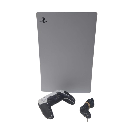 Sony Playstation 5 CFI-1202A Console, 825GB, Disc Edition, White, With Power Cord & Controller Only
