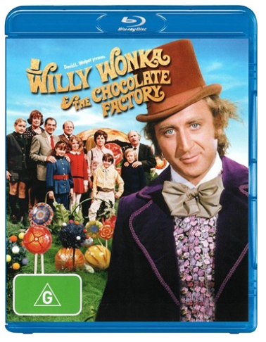 Willy Wonka Charlie And The Chocolate factory Blu Ray In Plastic