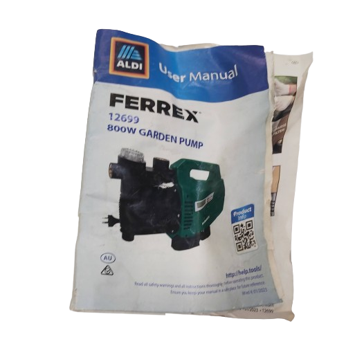 Ferrex Garden Pump GJP800, Good Condition With Manual