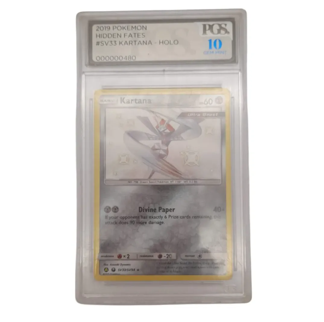 2019 Pokemon Sun & Moon Hidden Fates Shiny Kartana #SV33 PGS 10 GEM MINT
