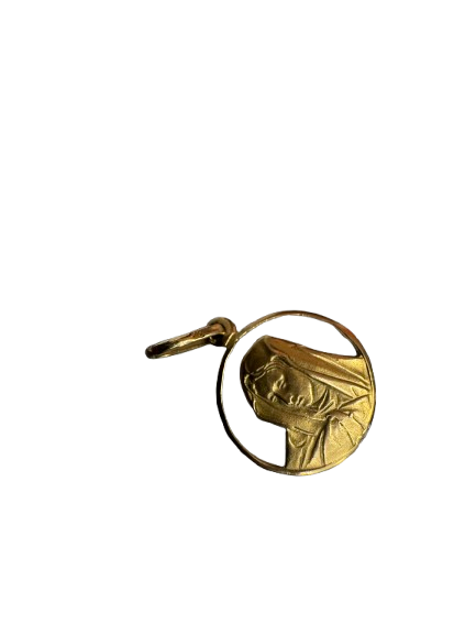 Unisex 9ct Yellow Gold Pendant 1.73 Grams 3cms Mary On It (GE1360892)
