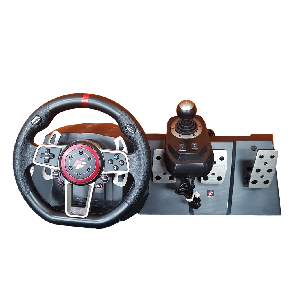 FlashFire Suzuka Racing Wheel ES900R Black With Gear Stick And Pedals (MR)
