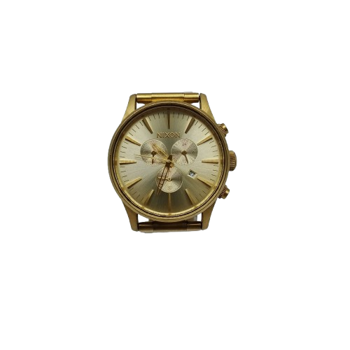 Mens Nixon Sentry Chrono A1390-502-00 Yellow Watch – Not Ticking – Small Scratch On Face (CP)