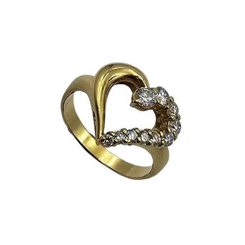 Ladies 18ct Yellow Gold Brilliant Cut Diamond Open Heart Ring 0.33ct TDW With Valuation (MR)