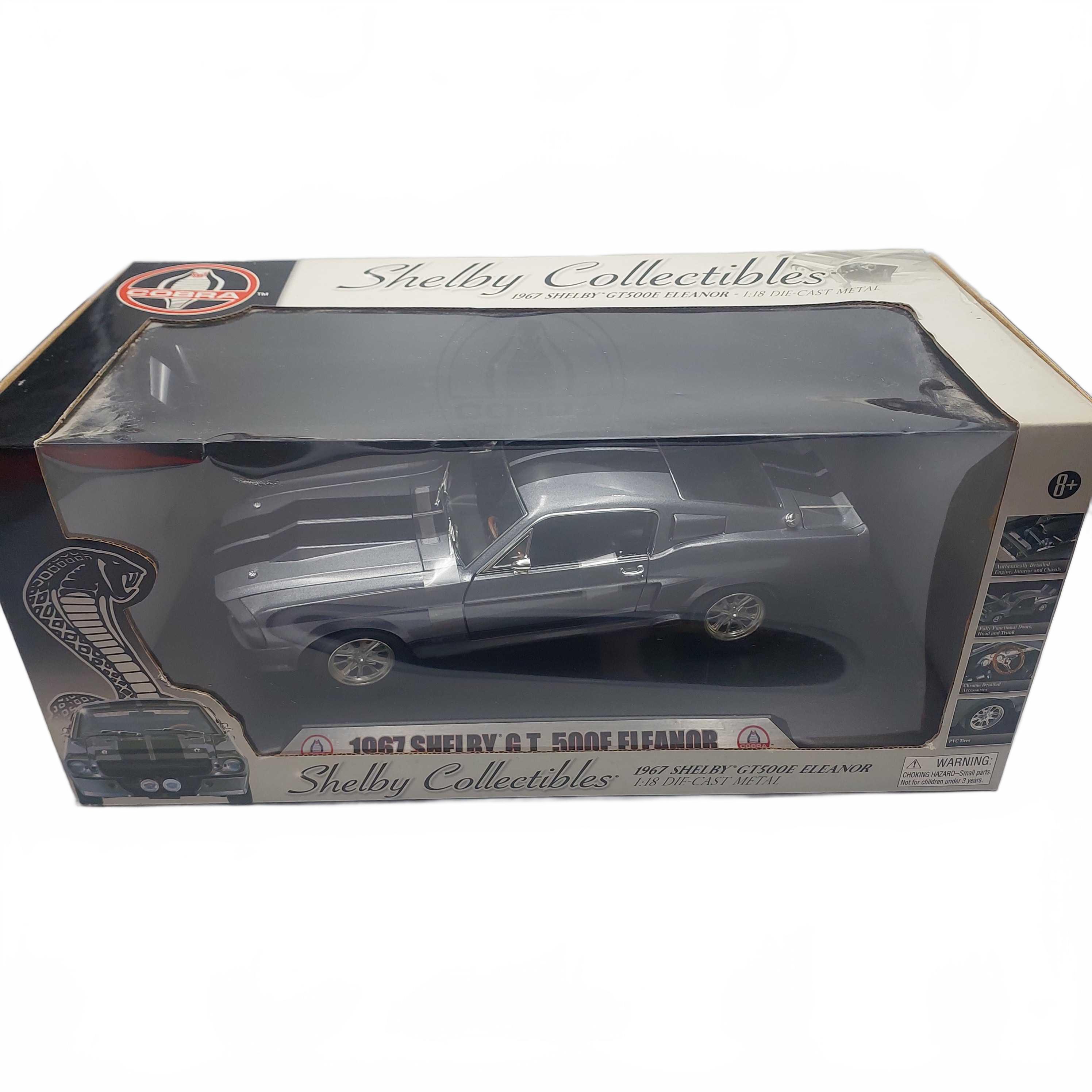 Shelby Collectibles 1967 Shelby GT500E Silver Eleanor 1:18 Die-Cast Model Car (GB1424629)