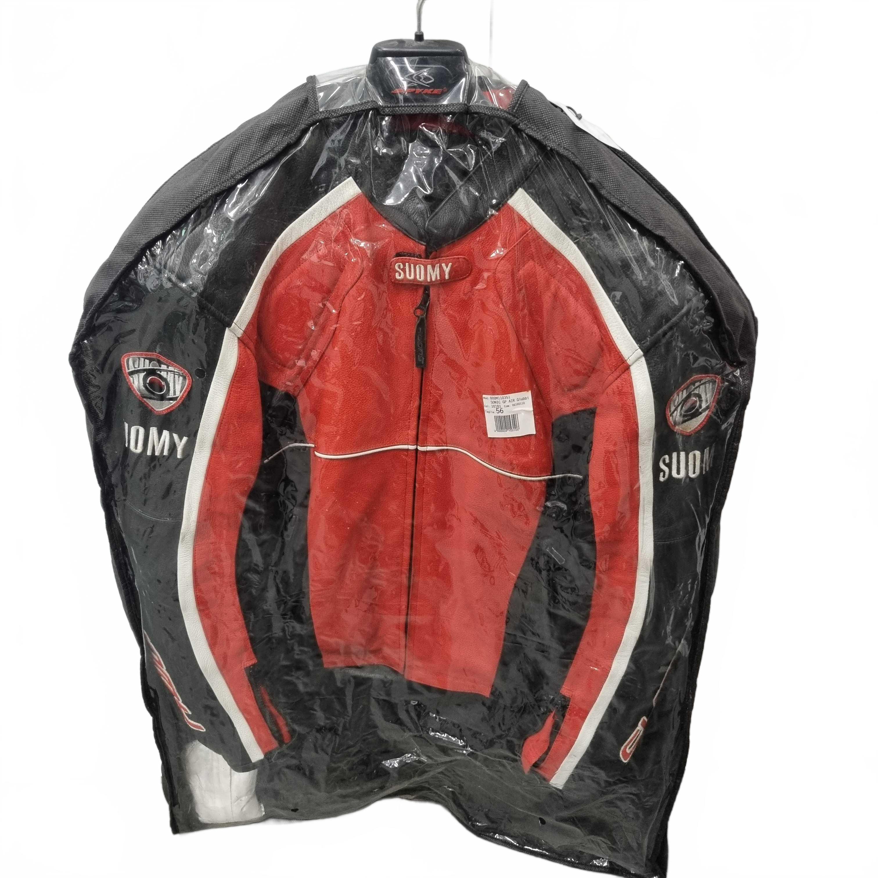 Spyke Suomy Real Leather Motorbike Jacket Size 54 Red Black White (WR 1425390)