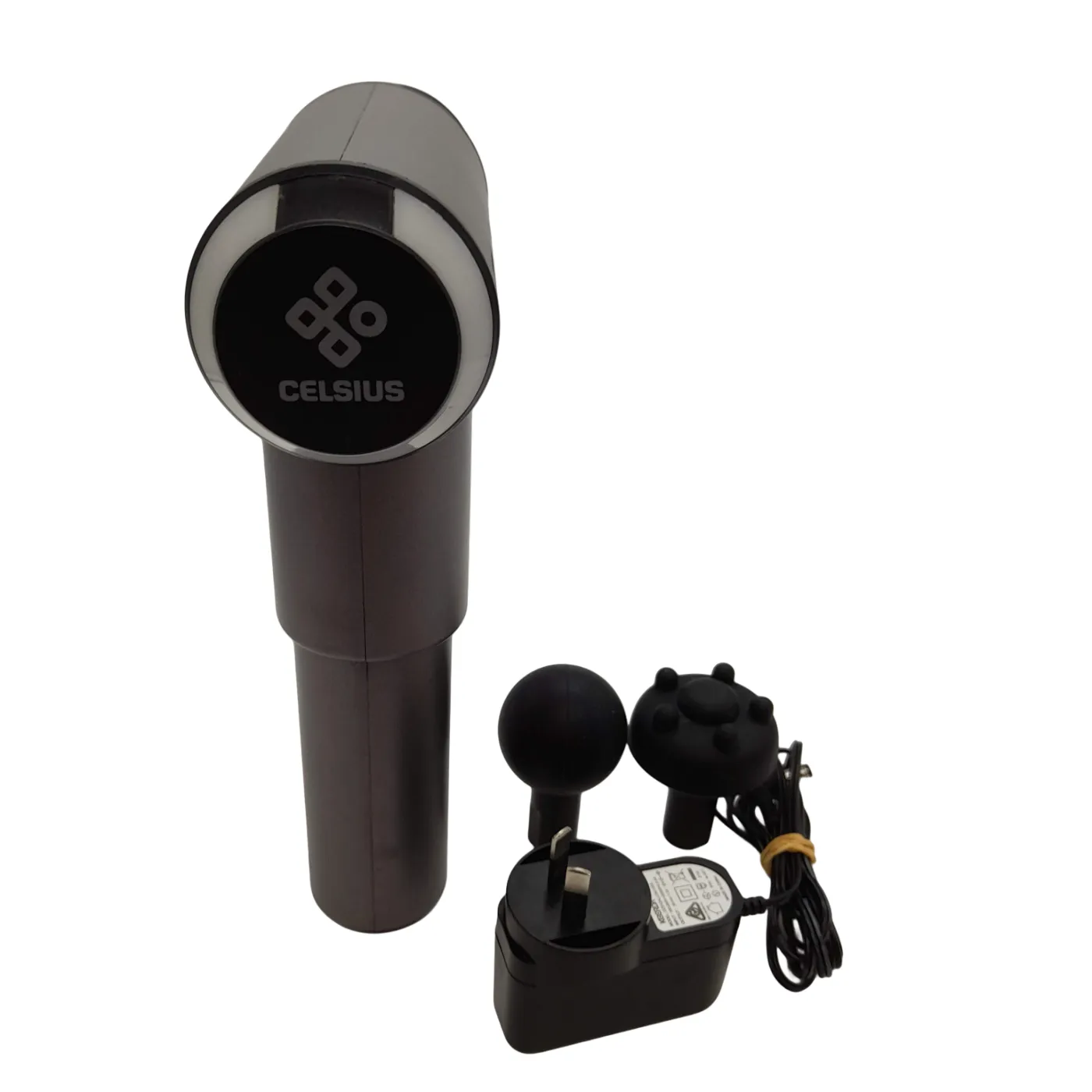 Celsius Massage Gun Percussion Gun Grey/Black + Charger + Attachments (WR 1353290)