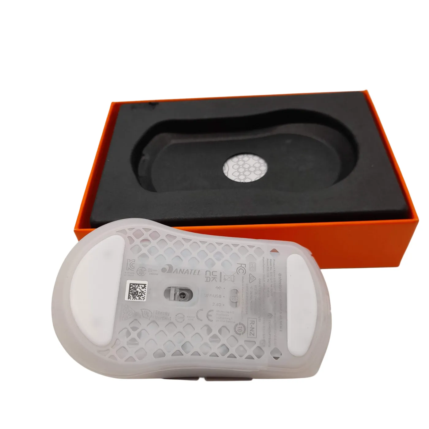 SteelSeries Aerox 3 White WL GEN 2 +Box +Manual +Dongle +USB (WL1418151)