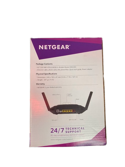 Netgear AC1200 VDSL ADSL2 Modem Router Black (NG)
