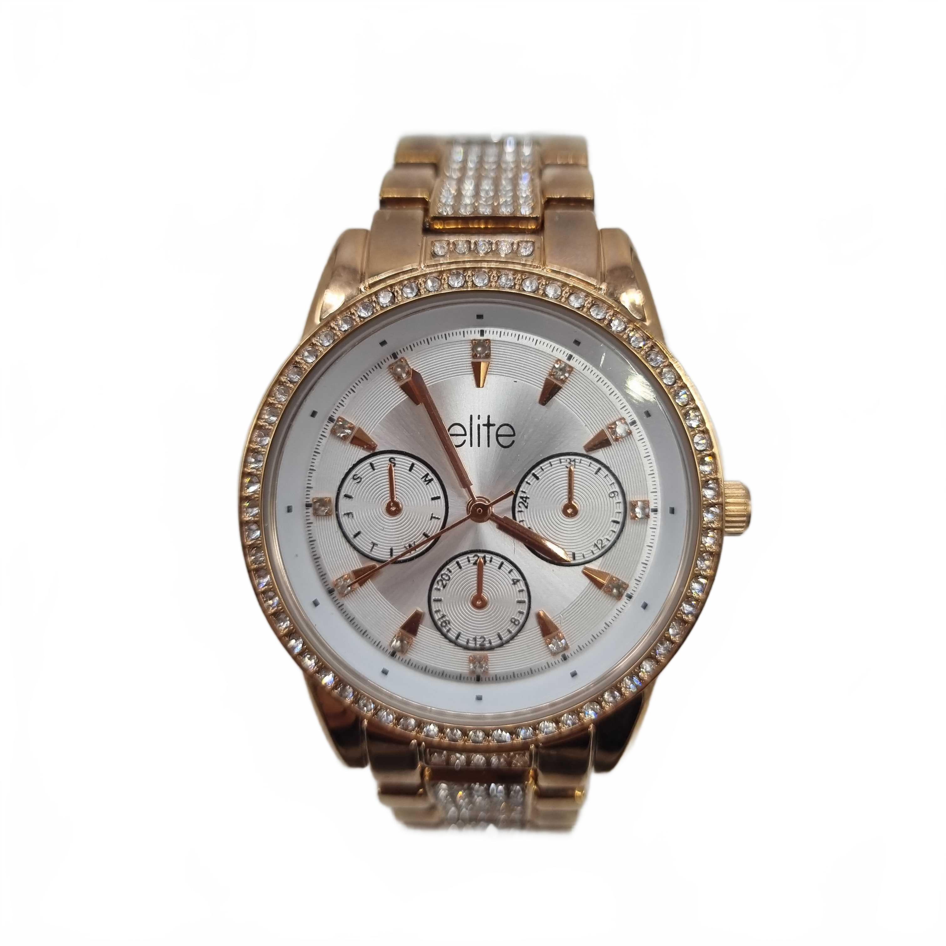 Elite Ladies Rose Gold And White Analogue Watch (WR 1423784)
