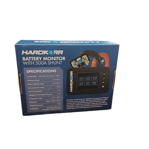 Hardkorr Battery Monitor with 500a Shunt 10-120v (LE)