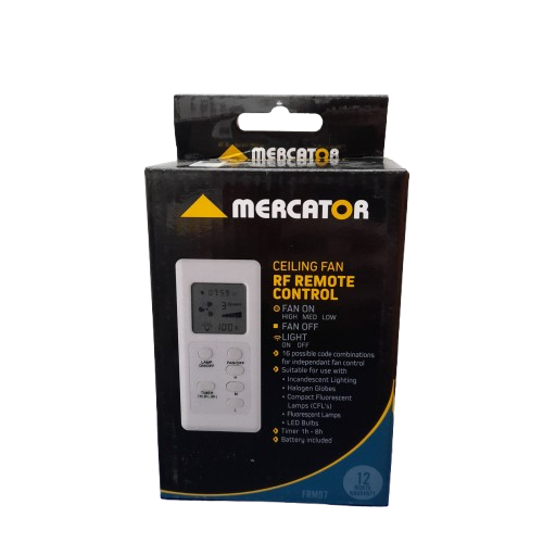 Mercator White Ceiling Fan Remote Control With LCD Screen (JN)