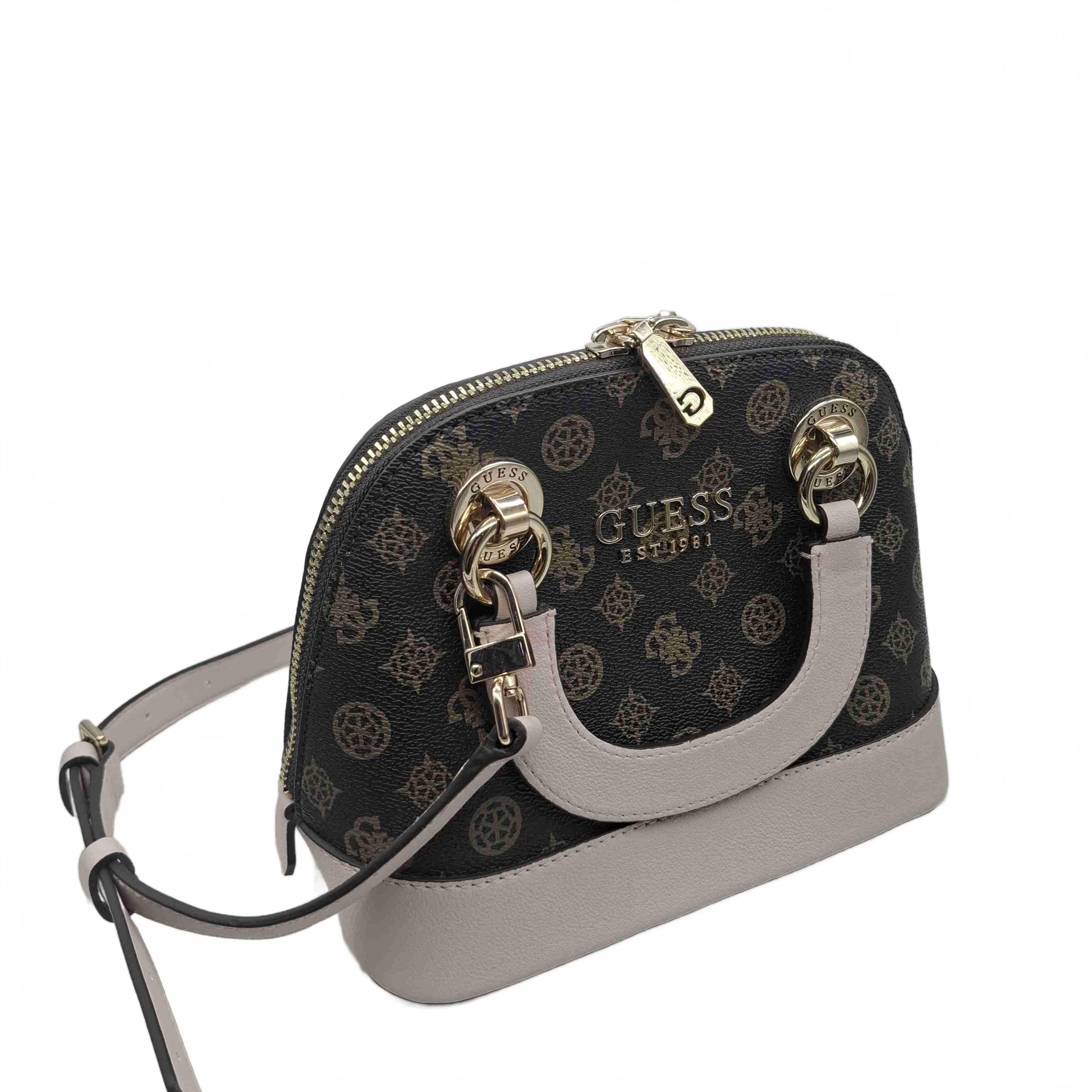 Guess Cathleen Dome Brown Pink Handbag (WR 1433854)