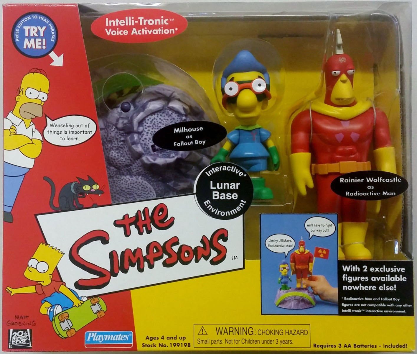 The Simpsons Lunar Base Playset with Radioactive Man (Rainier Wolfcastle) and Fallout Boy (Millhouse) (WR)