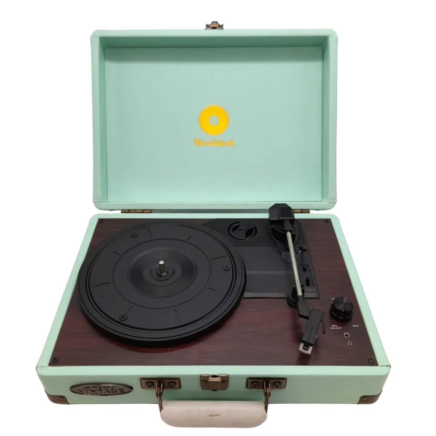 Mbeat MB-TR89L Woodstock Retro Turntable Record Player Teal + Adapter (WL1410844)