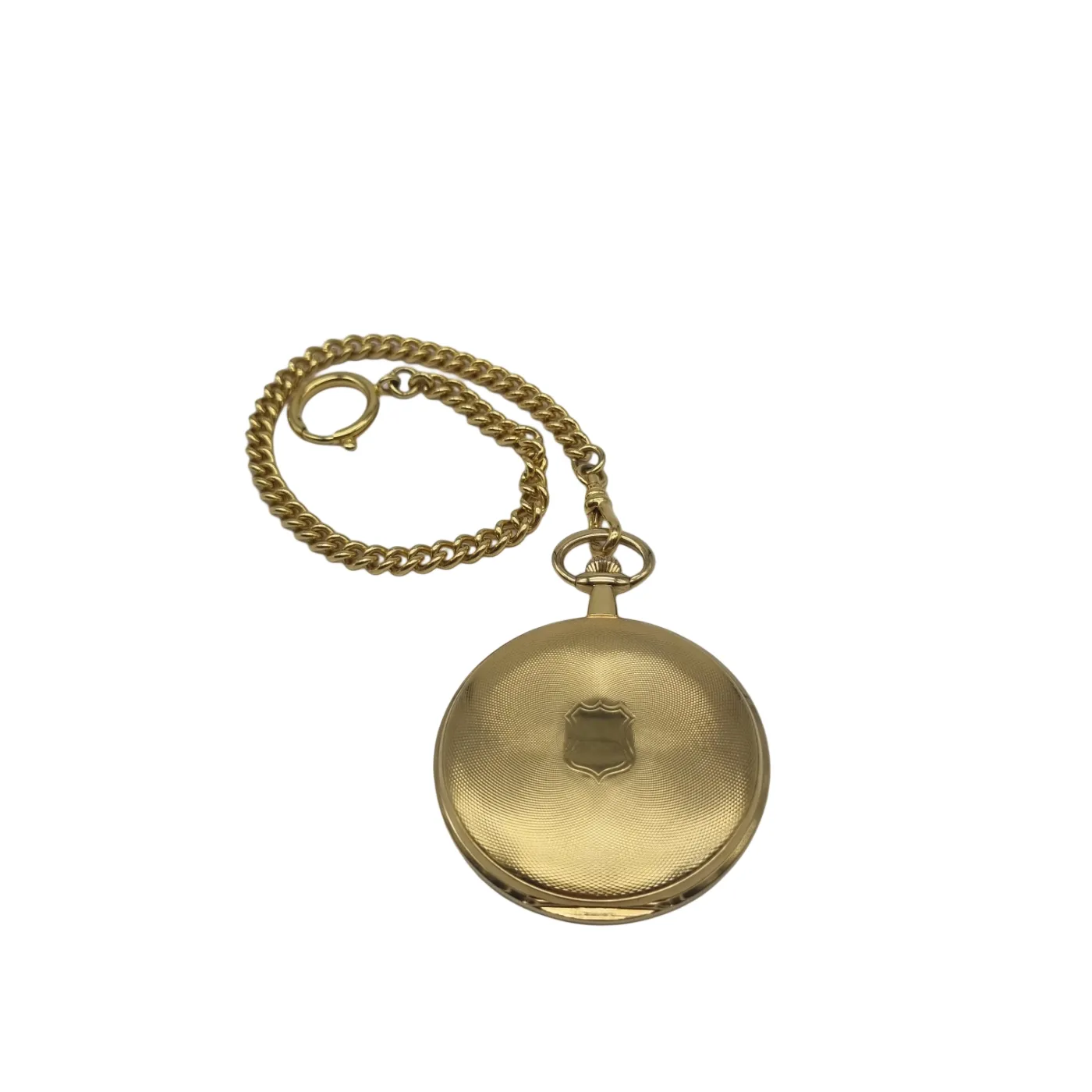 Classique Gold Plated Fob Pocket Watch Roman Numerals White Dial With 23cm Chain (WR58830)