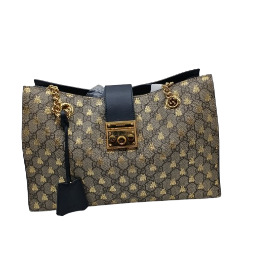 Gucci Hand Bag GG Supreme Bee Bag With Dust Bag + Box + Receipt + Cards + Entrupy (CP)