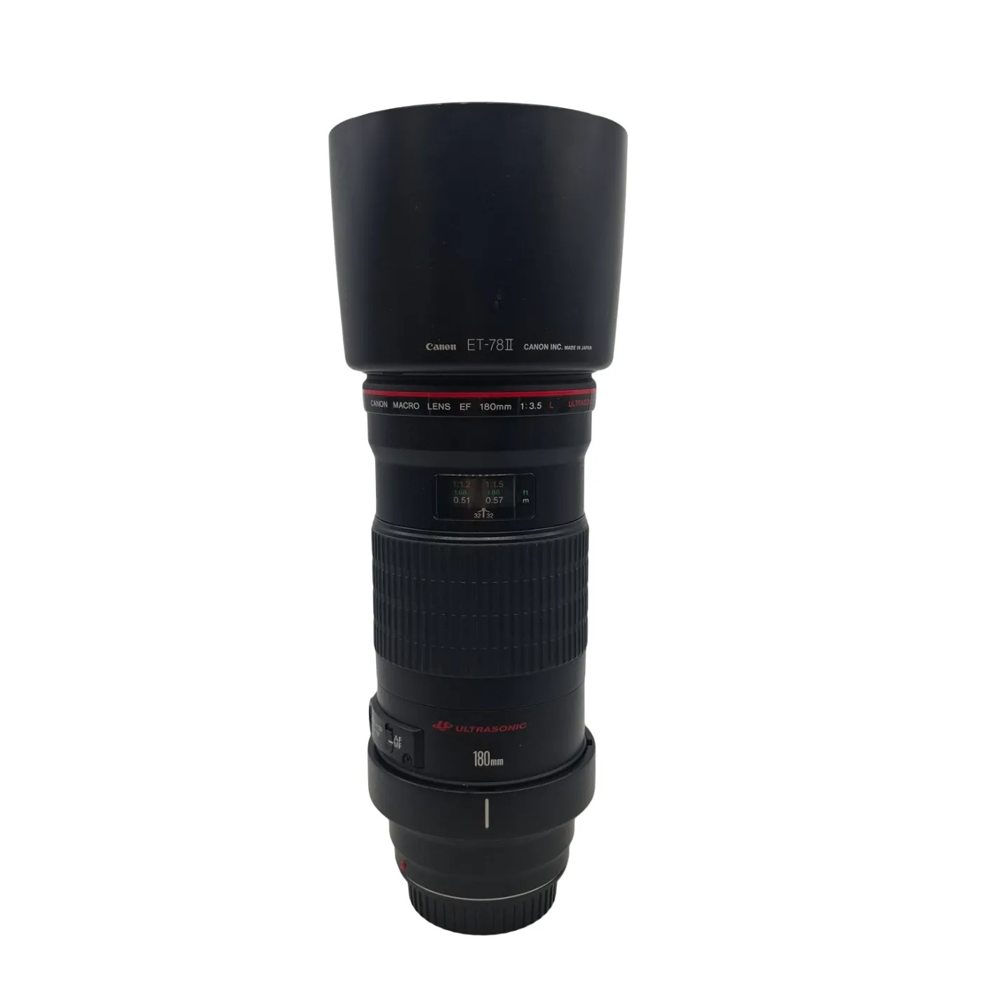 Canon EF 180mm f/3.5L Macro USM Black Lens With Lens Hood & Collar (WR 1420645)